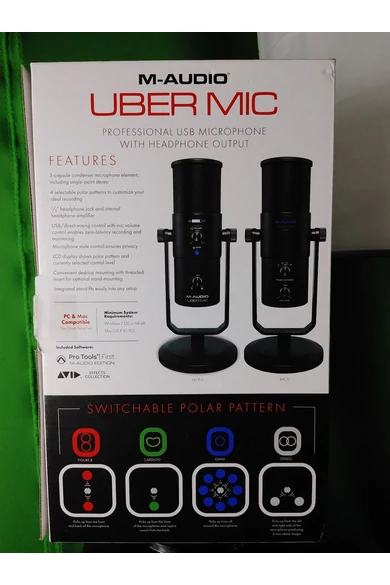 M-Audio Uber Mic – Mikrofon szett asztali állvánnyal